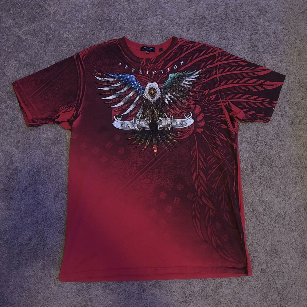 XL Rhinestone Affliction Y2K Short Sleeve T-Shirt